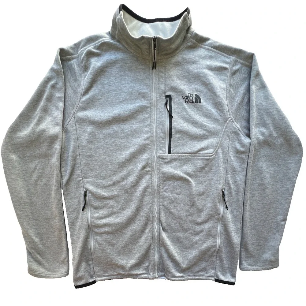 The North Face Canyonlands Jacket Mens L Gray Full Zip Fleece Hiking Outdoor